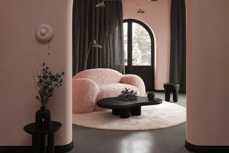 pink small sofa